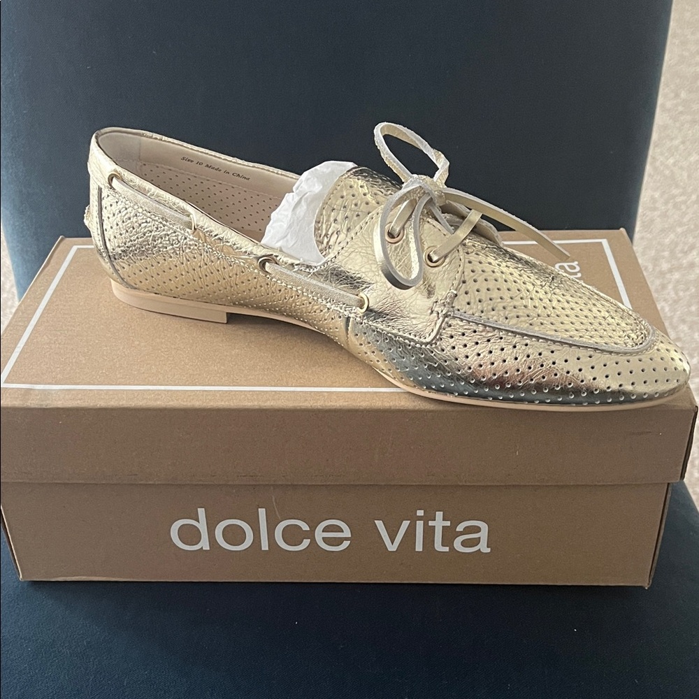 Dolce Vita Metallic Gold Loafers